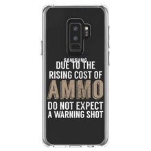 DistinctInk® Clear Shockproof Hybrid Case for Apple iPhone / Samsung Galaxy / Google Pixel - Rising Cost of Ammo Don't Expect Warning Shot