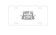 DistinctInk Custom Aluminum Decorative Vanity Front License Plate - Not a Gun Free Zone