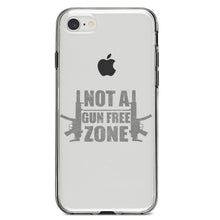 DistinctInk® Clear Shockproof Hybrid Case for Apple iPhone / Samsung Galaxy / Google Pixel - Not a Gun Free Zone