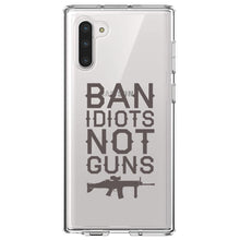 DistinctInk® Clear Shockproof Hybrid Case for Apple iPhone / Samsung Galaxy / Google Pixel - Ban Idiots, Not Guns