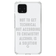 DistinctInk® Clear Shockproof Hybrid Case for Apple iPhone / Samsung Galaxy / Google Pixel - According to Chemistry Alcohol is a Solution