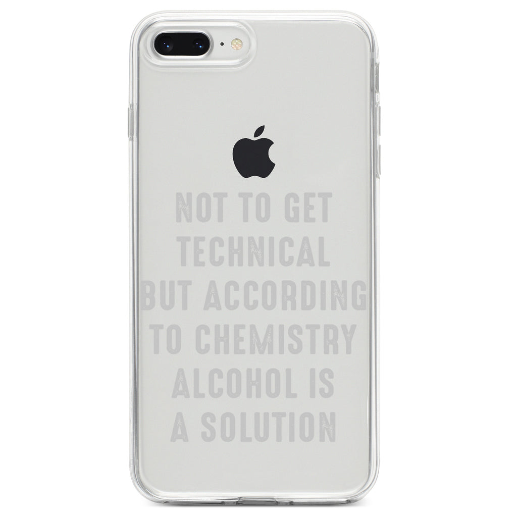 According to Chemistry Alcohol is a Solution Clear Shockproof iPhone Case, view 6