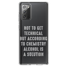 DistinctInk® Clear Shockproof Hybrid Case for Apple iPhone / Samsung Galaxy / Google Pixel - According to Chemistry Alcohol is a Solution