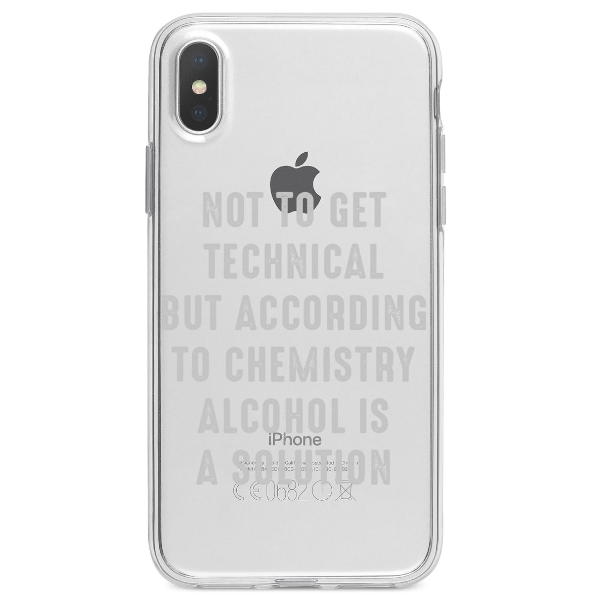 According to Chemistry Alcohol is a Solution Clear Shockproof iPhone Case, view 2