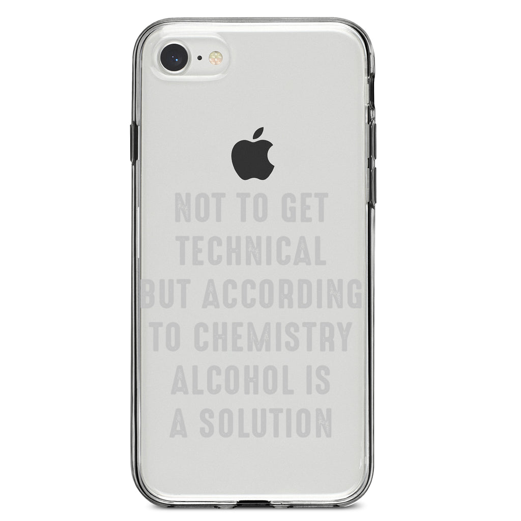 According to Chemistry Alcohol is a Solution Clear Shockproof iPhone Case, view 5