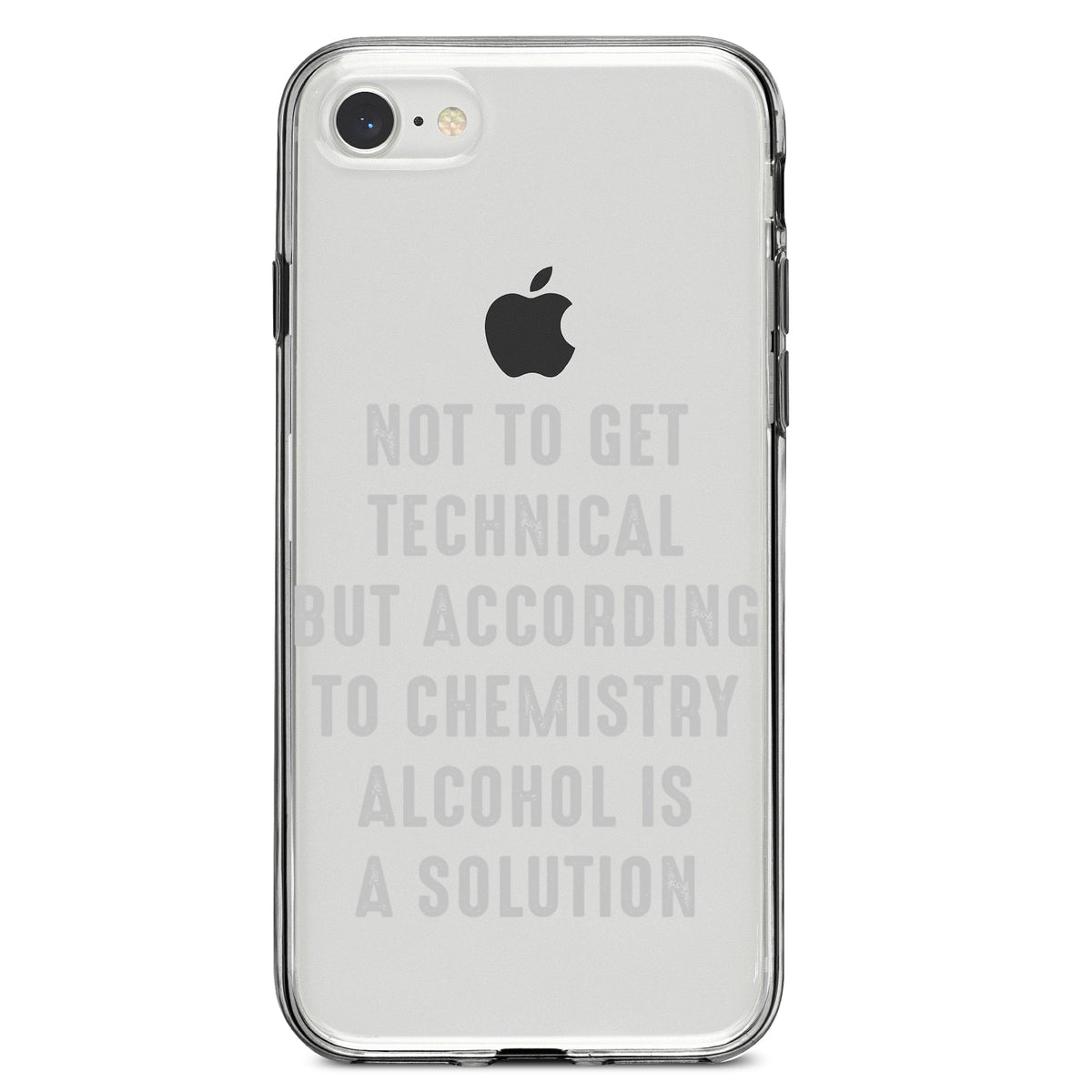 According to Chemistry Alcohol is a Solution Clear Shockproof iPhone Case, view 5