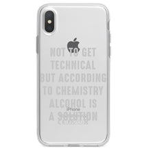 DistinctInk® Clear Shockproof Hybrid Case for Apple iPhone / Samsung Galaxy / Google Pixel - According to Chemistry Alcohol is a Solution