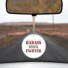 DistinctInk® Hanging Ceramic Christmas Tree Ornament with Gold String - Great Gift / Present - 2 3/4 inch Diameter - You're Looking at One Badass MMA Fighter