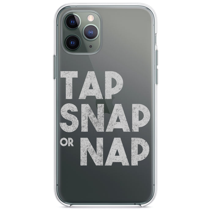 DistinctInk® Clear Shockproof Hybrid Case for Apple iPhone / Samsung Galaxy / Google Pixel - Tap Snap or Nap
