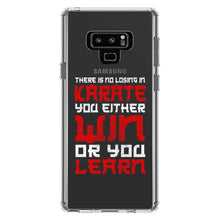 DistinctInk® Clear Shockproof Hybrid Case for Apple iPhone / Samsung Galaxy / Google Pixel - No Losing in Karate - Win Or Learn