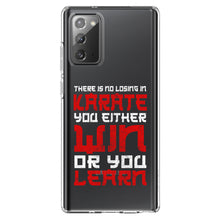 DistinctInk® Clear Shockproof Hybrid Case for Apple iPhone / Samsung Galaxy / Google Pixel - No Losing in Karate - Win Or Learn