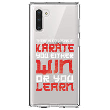 DistinctInk® Clear Shockproof Hybrid Case for Apple iPhone / Samsung Galaxy / Google Pixel - No Losing in Karate - Win Or Learn