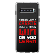 DistinctInk® Clear Shockproof Hybrid Case for Apple iPhone / Samsung Galaxy / Google Pixel - No Losing in Karate - Win Or Learn