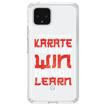DistinctInk® Clear Shockproof Hybrid Case for Apple iPhone / Samsung Galaxy / Google Pixel - No Losing in Karate - Win Or Learn