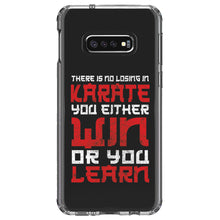 DistinctInk® Clear Shockproof Hybrid Case for Apple iPhone / Samsung Galaxy / Google Pixel - No Losing in Karate - Win Or Learn
