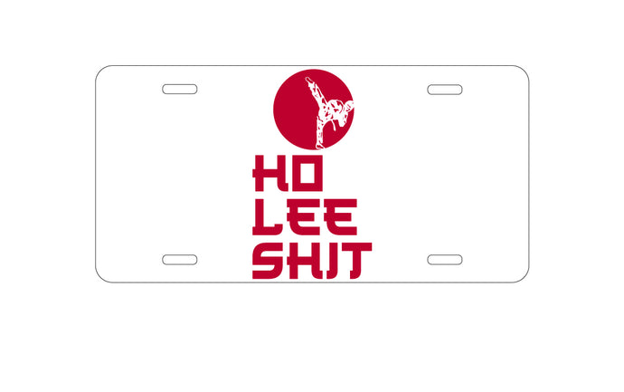 DistinctInk Custom Aluminum Decorative Vanity Front License Plate - Ho Lee $hit