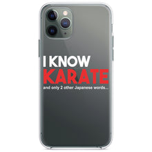 DistinctInk® Clear Shockproof Hybrid Case for Apple iPhone / Samsung Galaxy / Google Pixel - I Know Karate and Only 2 Other Japanese Words