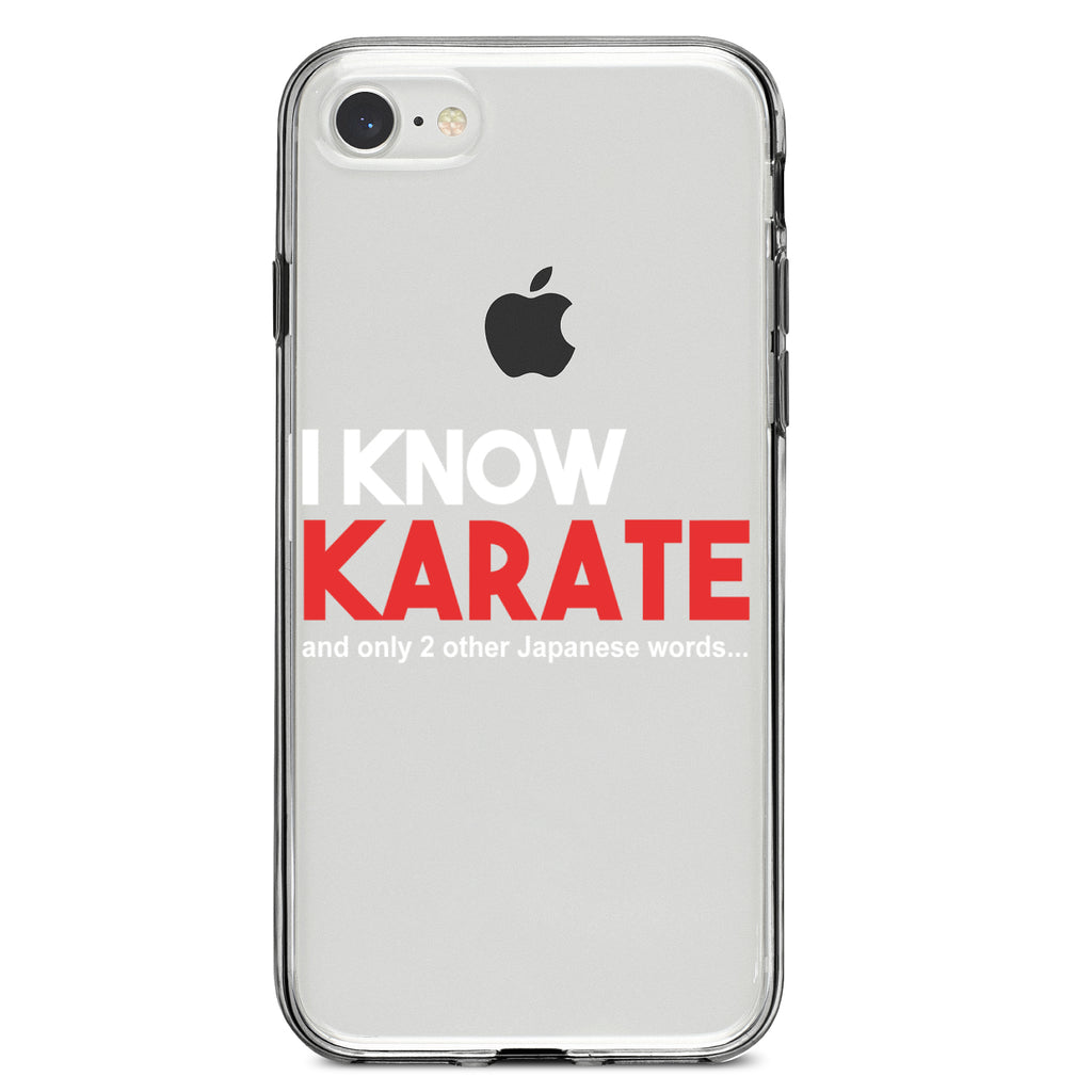 I Know Karate and Only 2 Other Japanese Words Clear Shockproof iPhone Case, view 5