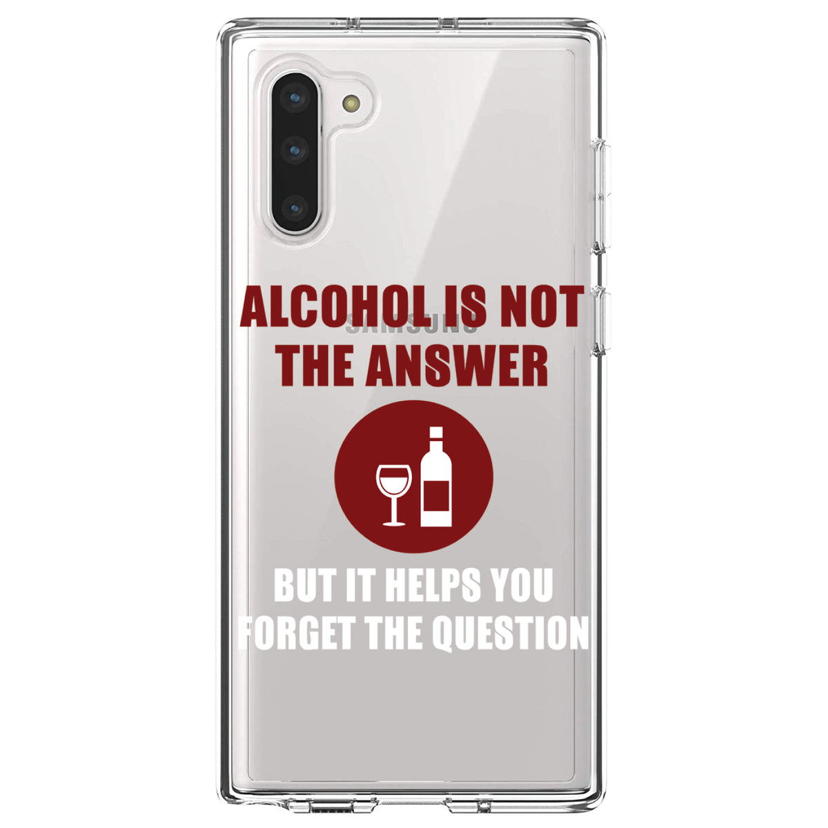 Alcohol Not the Answer Forget the Question Clear Shockproof iPhone Case, view 9