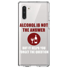 DistinctInk® Clear Shockproof Hybrid Case for Apple iPhone / Samsung Galaxy / Google Pixel - Alcohol Not the Answer Forget the Question