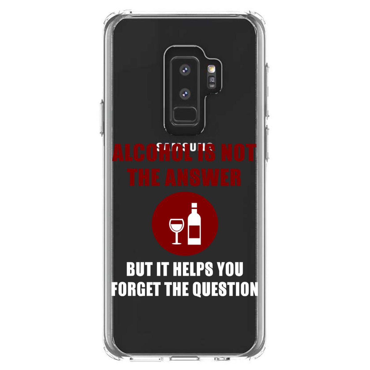 Alcohol Not the Answer Forget the Question Clear Shockproof iPhone Case, view 20