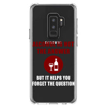 DistinctInk® Clear Shockproof Hybrid Case for Apple iPhone / Samsung Galaxy / Google Pixel - Alcohol Not the Answer Forget the Question