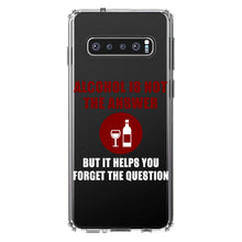DistinctInk® Clear Shockproof Hybrid Case for Apple iPhone / Samsung Galaxy / Google Pixel - Alcohol Not the Answer Forget the Question