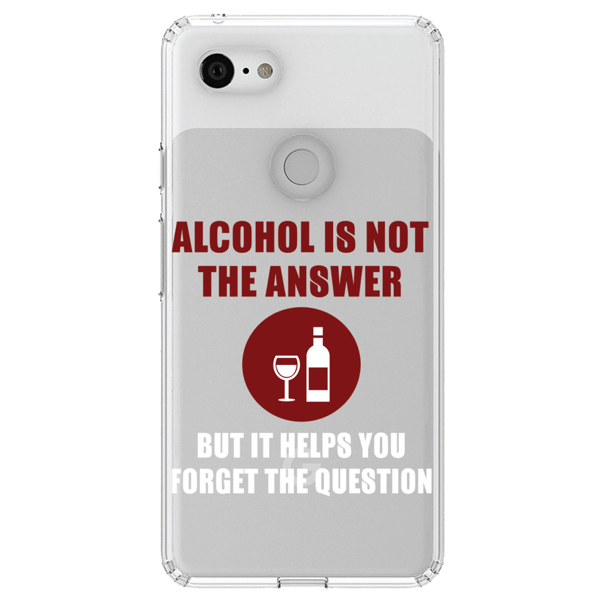 Alcohol Not the Answer Forget the Question Clear Shockproof iPhone Case, view 22