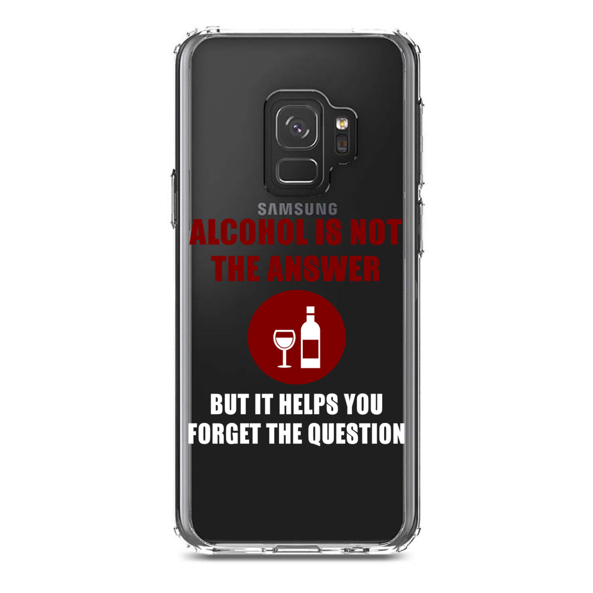 Alcohol Not the Answer Forget the Question Clear Shockproof iPhone Case, view 19