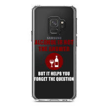 DistinctInk® Clear Shockproof Hybrid Case for Apple iPhone / Samsung Galaxy / Google Pixel - Alcohol Not the Answer Forget the Question