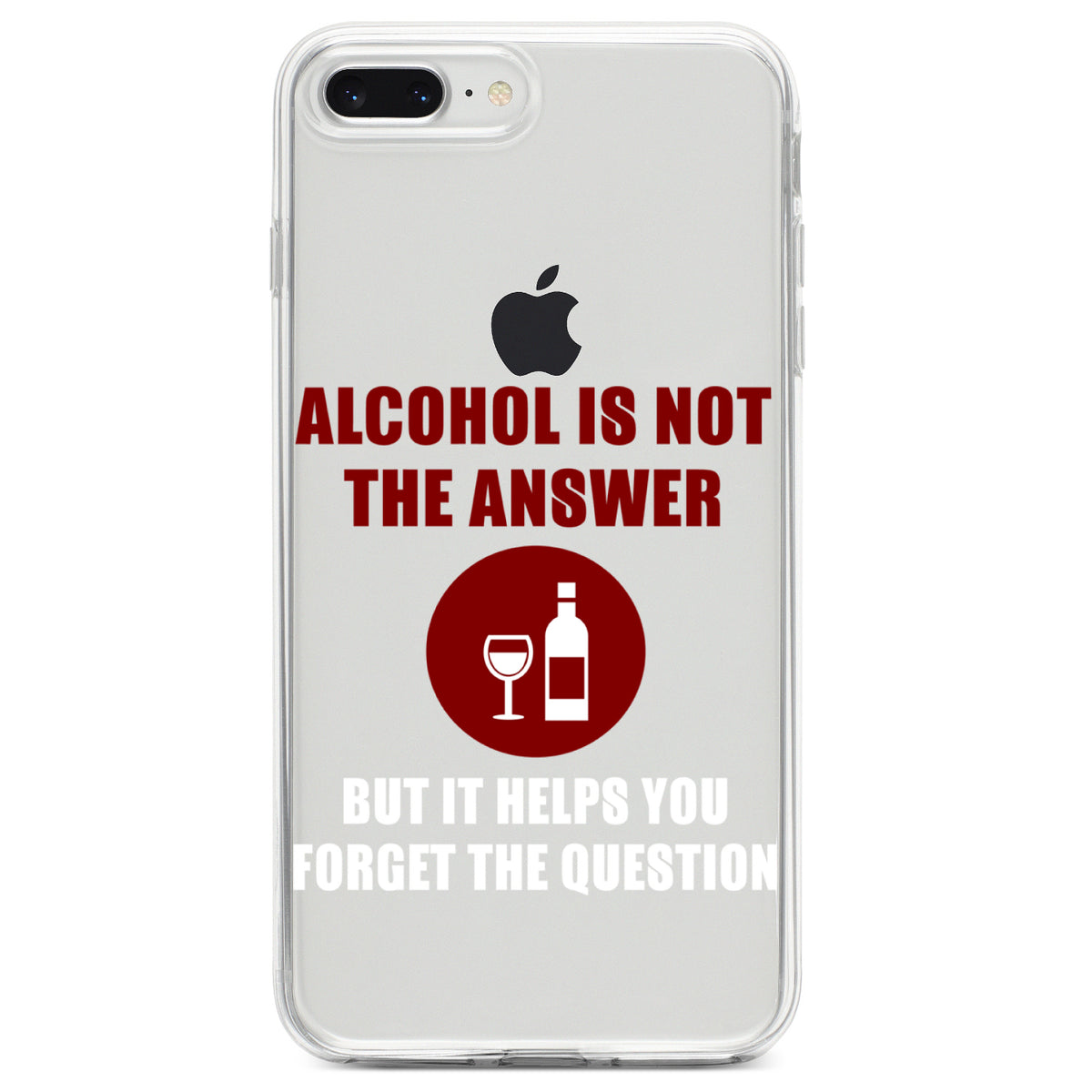 Alcohol Not the Answer Forget the Question Clear Shockproof iPhone Case, view 6