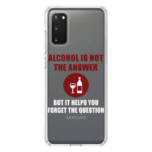 DistinctInk® Clear Shockproof Hybrid Case for Apple iPhone / Samsung Galaxy / Google Pixel - Alcohol Not the Answer Forget the Question