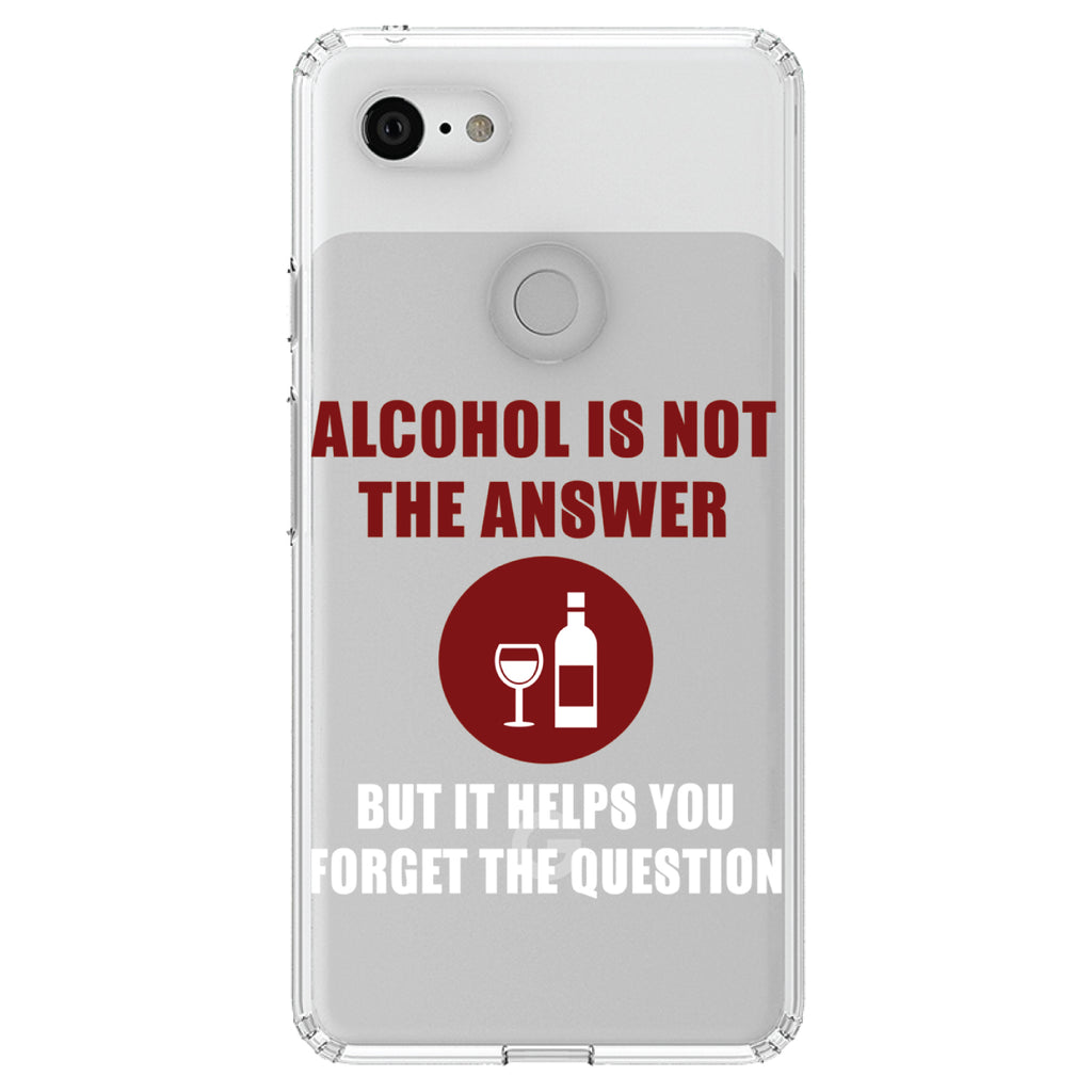 Alcohol Not the Answer Forget the Question Clear Shockproof iPhone Case, view 21
