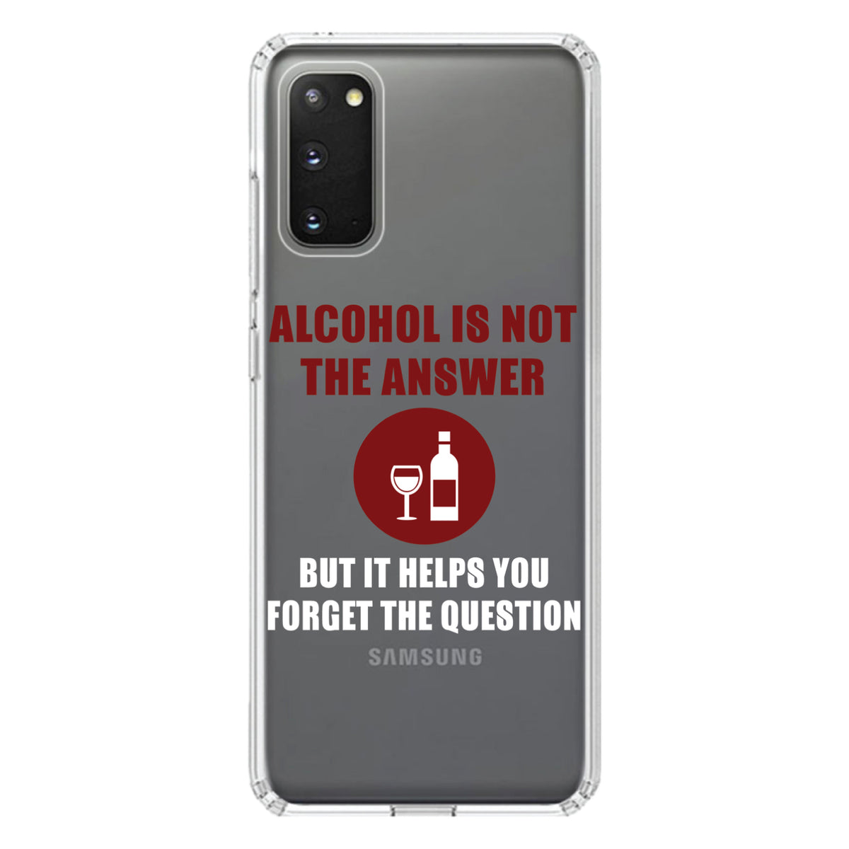 Alcohol Not the Answer Forget the Question Clear Shockproof iPhone Case, view 13