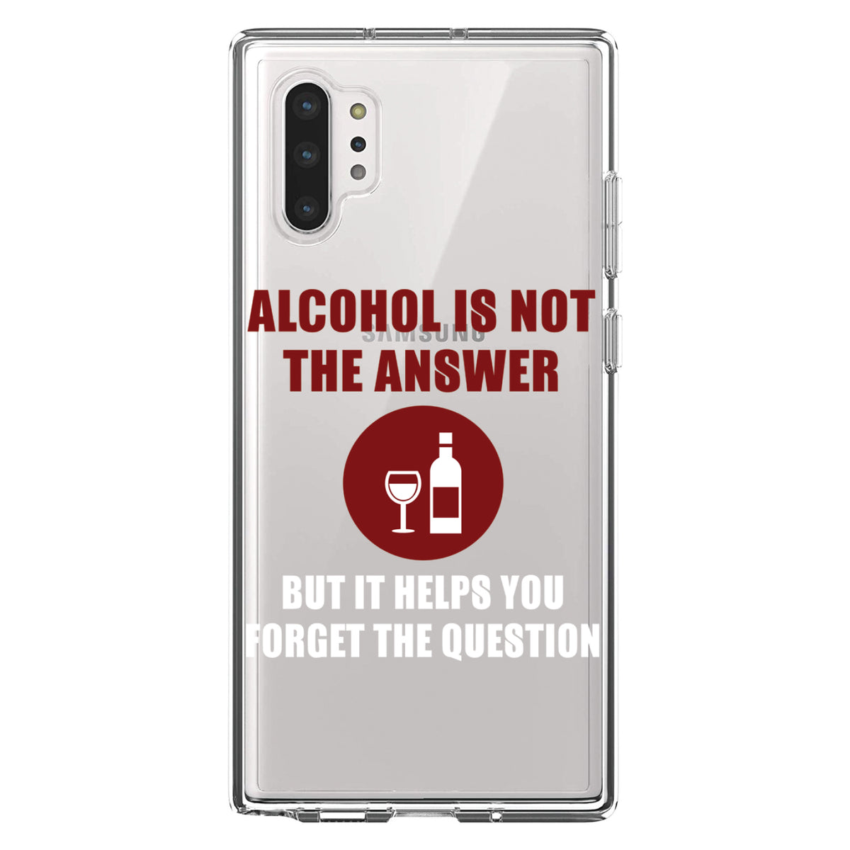 Alcohol Not the Answer Forget the Question Clear Shockproof iPhone Case, view 10