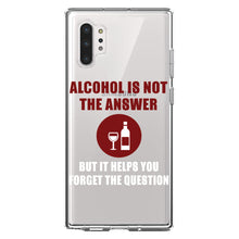 DistinctInk® Clear Shockproof Hybrid Case for Apple iPhone / Samsung Galaxy / Google Pixel - Alcohol Not the Answer Forget the Question