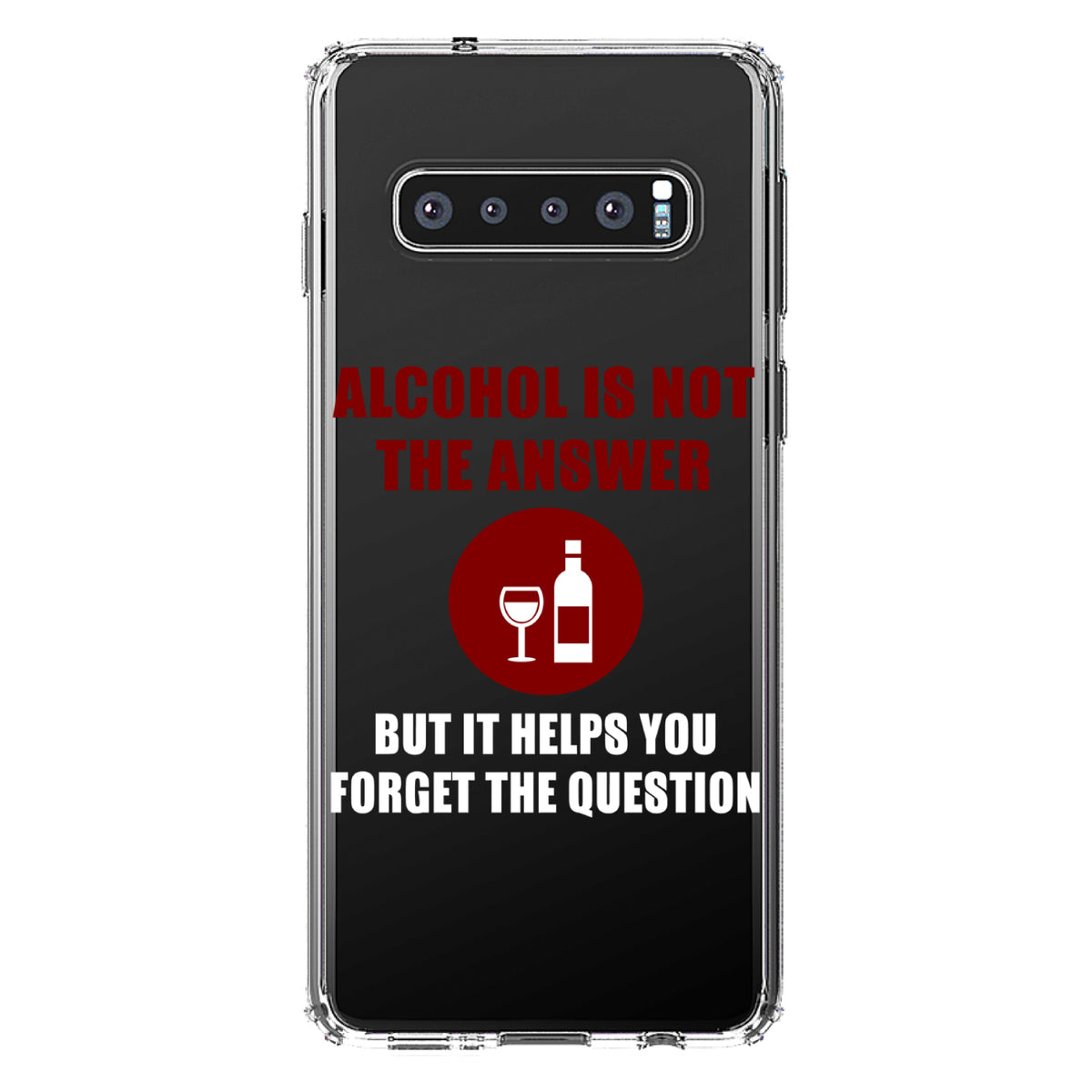 Alcohol Not the Answer Forget the Question Clear Shockproof iPhone Case, view 16