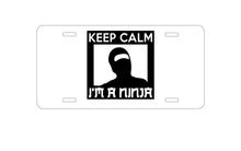 DistinctInk Custom Aluminum Decorative Vanity Front License Plate - Keep Calm I'm a Ninja