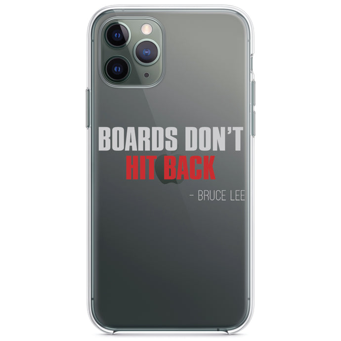DistinctInk® Clear Shockproof Hybrid Case for Apple iPhone / Samsung Galaxy / Google Pixel - Boards Don't Hit Back