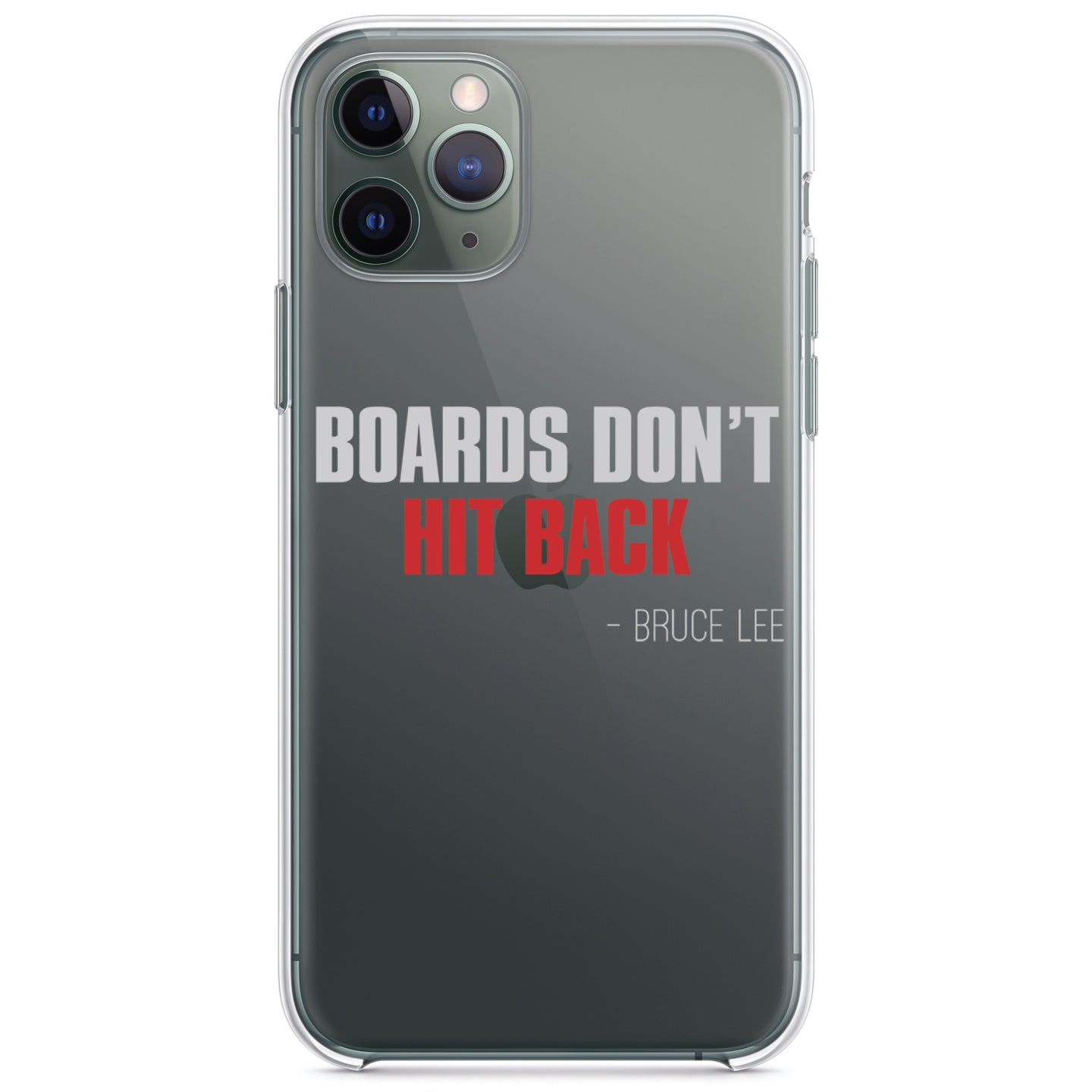 DistinctInk® Clear Shockproof Hybrid Case for Apple iPhone / Samsung Galaxy / Google Pixel - Boards Don't Hit Back
