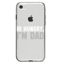 DistinctInk® Clear Shockproof Hybrid Case for Apple iPhone / Samsung Galaxy / Google Pixel - Hi Hungry, I'm Dad