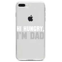 DistinctInk® Clear Shockproof Hybrid Case for Apple iPhone / Samsung Galaxy / Google Pixel - Hi Hungry, I'm Dad