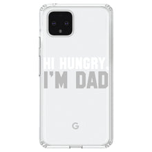 DistinctInk® Clear Shockproof Hybrid Case for Apple iPhone / Samsung Galaxy / Google Pixel - Hi Hungry, I'm Dad