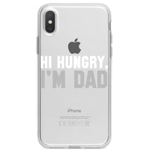 DistinctInk® Clear Shockproof Hybrid Case for Apple iPhone / Samsung Galaxy / Google Pixel - Hi Hungry, I'm Dad