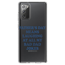 DistinctInk® Clear Shockproof Hybrid Case for Apple iPhone / Samsung Galaxy / Google Pixel - Father's Day Means Laughing At Bad Dad Jokes
