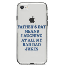 DistinctInk® Clear Shockproof Hybrid Case for Apple iPhone / Samsung Galaxy / Google Pixel - Father's Day Means Laughing At Bad Dad Jokes