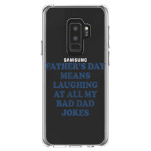 DistinctInk® Clear Shockproof Hybrid Case for Apple iPhone / Samsung Galaxy / Google Pixel - Father's Day Means Laughing At Bad Dad Jokes