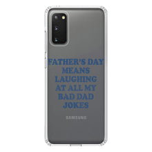 DistinctInk® Clear Shockproof Hybrid Case for Apple iPhone / Samsung Galaxy / Google Pixel - Father's Day Means Laughing At Bad Dad Jokes