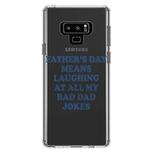 DistinctInk® Clear Shockproof Hybrid Case for Apple iPhone / Samsung Galaxy / Google Pixel - Father's Day Means Laughing At Bad Dad Jokes