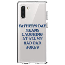 DistinctInk® Clear Shockproof Hybrid Case for Apple iPhone / Samsung Galaxy / Google Pixel - Father's Day Means Laughing At Bad Dad Jokes